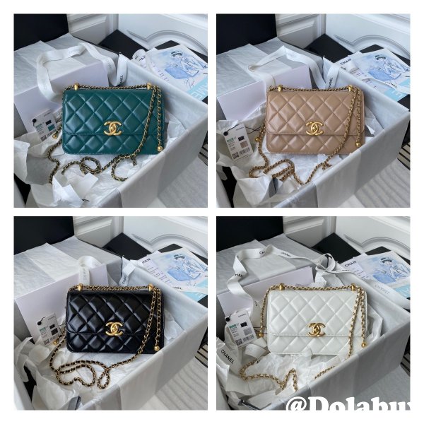 1:1 Replica AS2649 Calfskin & Gold-Tone Metal Flap Bag