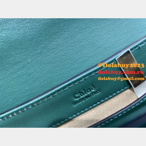 Chloé AAA+ Replica 6030 Blue C Bag In Embossed Croco Effect