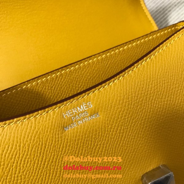 Hermes Constance Bag 18cm Epsom Leather Yellow