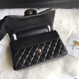 CC CF Knockoff Grained Lambskin & Gold-Tone Metal 30CM Black Maxi