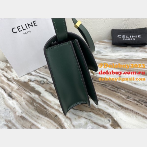 Celine Cheap Teen Classic Box ArmyGreen shoulder bag