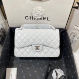 CC CF Knockoff Grained Lambskin & Gold-Tone Metal 30CM Black Maxi