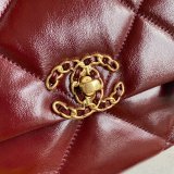 CC High Quality 19 Large Flap AS1161 Black/Red Fakes 30CM Bag