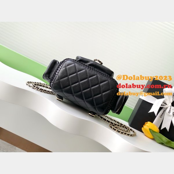 Replica Spring-Summer 2025 Backpack Mesh AS5484 Black Bag