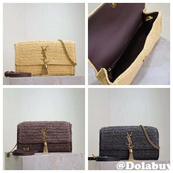 Top Quality YSL Kate Chain Bag With Tassel In Raffia 604276